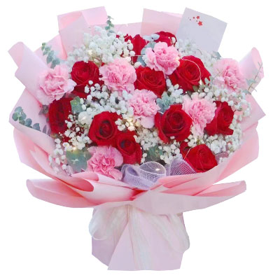 东营11朵红玫瑰康乃馨，永远灿烂如花